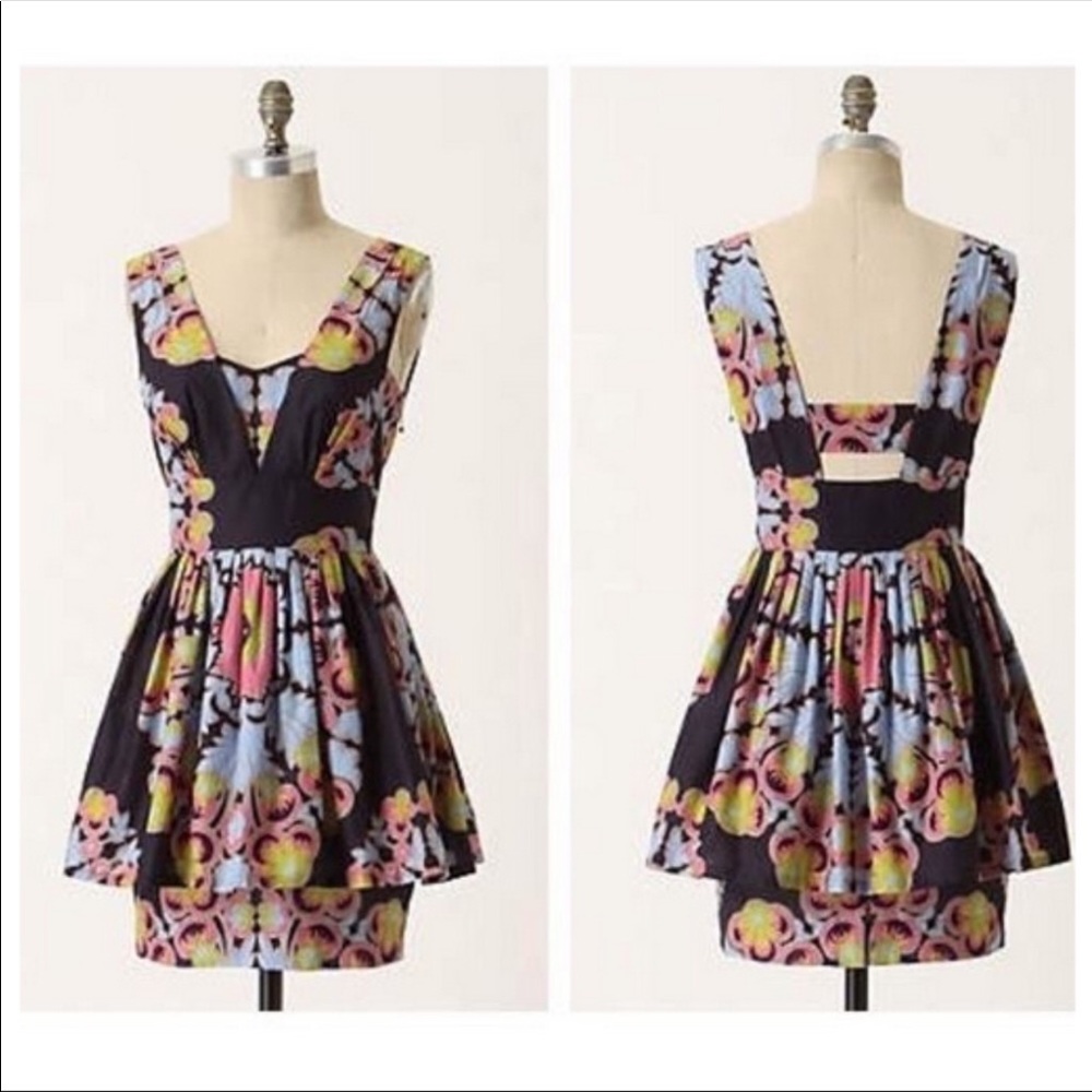 Anthropologie Leifsdottir Floral Cocktail Dress